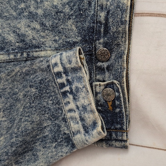 Vintage Acid Wash 80s Denim Jacket Ford Motocraft Racing size XL Made In The USA - Picture 3 of 10